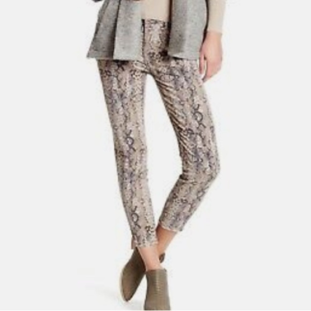 Free People Snakeskin Cropped High Rise Jeans Pants - 28